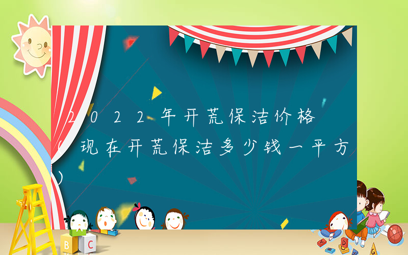 2022年开荒保洁价格 (现在开荒保洁多少钱一平方)